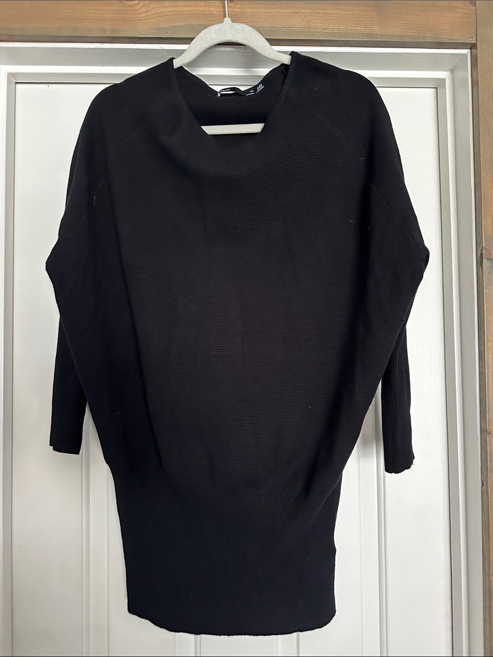 Karen Millen Black Ribbed Tunic Top